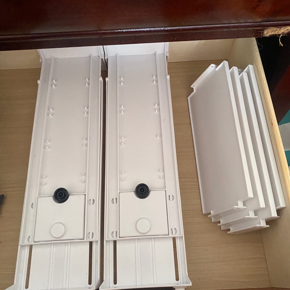 6 Piece Adjustable White Drawer Dividers